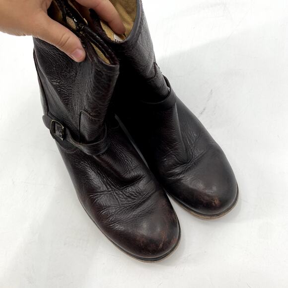 Frye Brown Maroon Leather Ankle booties - Picture 6 of 7